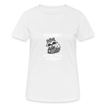 Mollig, aber ich werde dich bekämpfen, freches Was - Frauen T-Shirt atmungsaktiv - Weiß - Vorne - AI Model Female 172 dark (172cm)