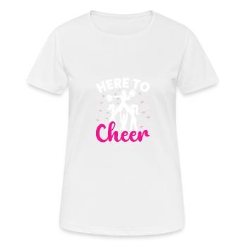 Ici pour encourager les pom-pom girls drôles - T-shirt respirant Femme - blanc - Devant - AI Model Female 172 dark (172cm)
