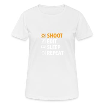 Prise de vue montage sommeil répétition drôle fo - T-shirt respirant Femme - blanc - Devant - AI Model Female 172 dark (172cm)