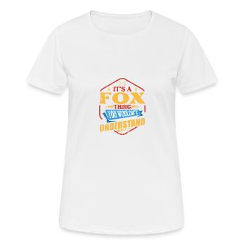 Es ist eine Fuchs-Sache Lustiger Nachname Humor Fa - Frauen T-Shirt atmungsaktiv - Weiß - Vorne - AI Model Female 172 dark (172cm)