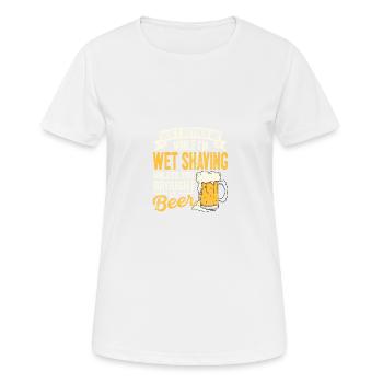 Stört mich nicht, während ich nass rasierte Bierli - Frauen T-Shirt atmungsaktiv - Weiß - Vorne - AI Model Female 172 dark (172cm)