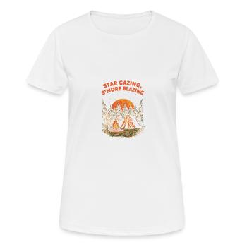 Star Blazing Smore Blazing Camping Friends Camper - Women's Breathable T-Shirt - white - Front - AI Model Female 172 dark (172cm)