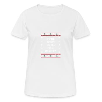 Waren schnee süße rechte Weihnachts -Wortspiel -We - Frauen T-Shirt atmungsaktiv - Weiß - Vorne - AI Model Female 172 dark (172cm)