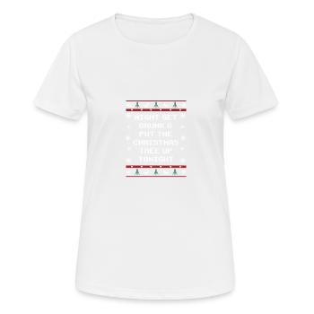 Se saouler et s’asseoir pour Noël - T-shirt respirant Femme - blanc - Devant - AI Model Female 172 dark (172cm)
