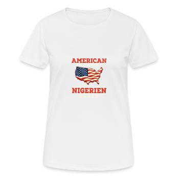 Amerikaner mit nigerien patriotischen Niger erwach - Frauen T-Shirt atmungsaktiv - Weiß - Vorne - AI Model Female 172 dark (172cm)