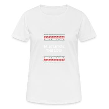 Mistletoe the line Christmas Papa Jokes Christmas - Women's Breathable T-Shirt - white - Front - AI Model Female 172 dark (172cm)