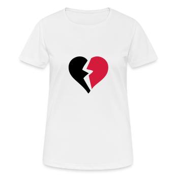 Liebe Herz Herzen Pause Pause Pause - Frauen T-Shirt atmungsaktiv - Weiß - Vorne - AI Model Female 172 dark (172cm)