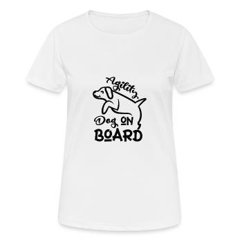 Crabot d’agilité à bord - T-shirt respirant Femme - blanc - Devant - AI Model Female 172 dark (172cm)
