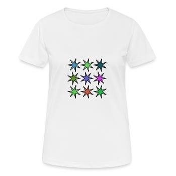 STERN. STERNE. STERN. STERNE. FEST. JAHRESTAG - Frauen T-Shirt atmungsaktiv - Weiß - Vorne - AI Model Female 172 dark (172cm)