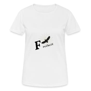 Freiheit - Frauen T-Shirt atmungsaktiv - Weiß - Vorne - AI Model Female 172 dark (172cm)