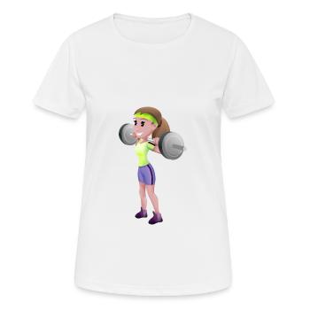bewegung fitness fitness fitness gym - Frauen T-Shirt atmungsaktiv - Weiß - Vorne - AI Model Female 172 dark (172cm)