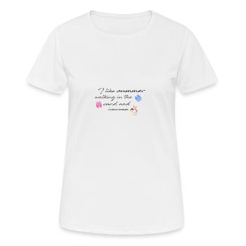 sommer,sonne,eiskrem, eis, typo, schrift,flipflops - Frauen T-Shirt atmungsaktiv - Weiß - Vorne - AI Model Female 172 dark (172cm)
