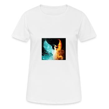eau et feu - T-shirt respirant Femme - blanc - Devant - AI Model Female 172 dark (172cm)