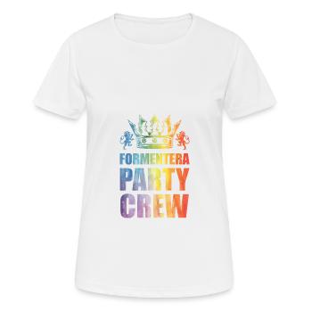 Formentera Party Crew Spruch - Frauen T-Shirt atmungsaktiv - Weiß - Vorne - AI Model Female 172 dark (172cm)