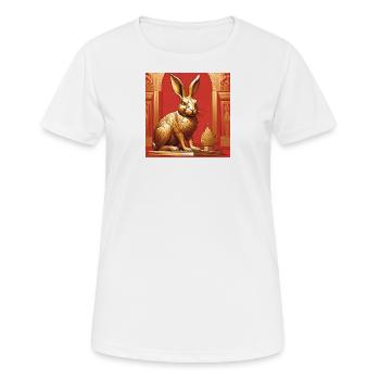 Goldener Hase - Frauen T-Shirt atmungsaktiv - Weiß - Vorne - AI Model Female 172 dark (172cm)