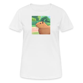 Un capybara brun - T-shirt respirant Femme - blanc - Devant - AI Model Female 172 dark (172cm)