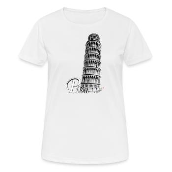 Tour penchée de Pise - T-shirt respirant Femme - blanc - Devant - AI Model Female 172 dark (172cm)
