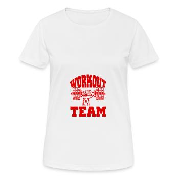 Workout Team - Frauen T-Shirt atmungsaktiv - Weiß - Vorne - AI Model Female 172 dark (172cm)