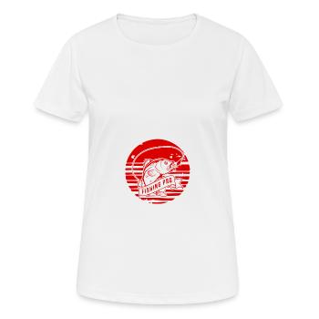 Fishing Pro - Frauen T-Shirt atmungsaktiv - Weiß - Vorne - AI Model Female 172 dark (172cm)