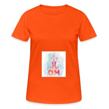 Om - T-shirt respirant Femme - orange néon - Devant - AI Model Female 172 dark (172cm)