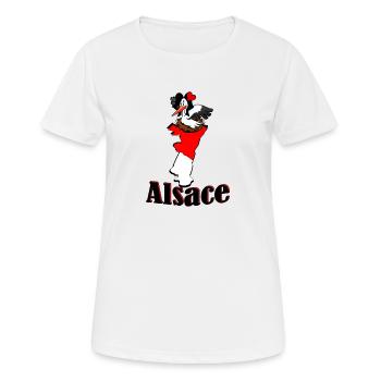 Storchenregion Elsass - Frauen T-Shirt atmungsaktiv - Weiß - Vorne - AI Model Female 172 dark (172cm)