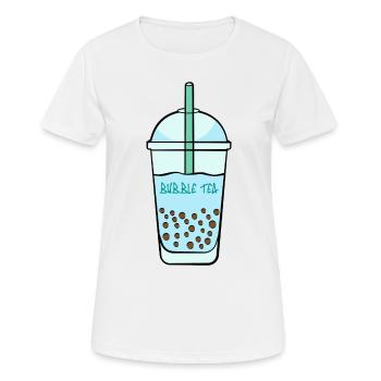 Ein plastik Becher Boba Tea Getränk Bubble Tea - Frauen T-Shirt atmungsaktiv - Weiß - Vorne - AI Model Female 172 dark (172cm)