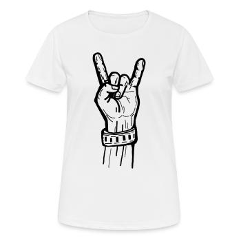 Rocker Hand Rock Music - T-shirt respirant Femme - blanc - Devant - AI Model Female 172 dark (172cm)