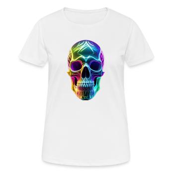 Neonfarbener Totenkopf - Frauen T-Shirt atmungsaktiv - Weiß - Vorne - AI Model Female 172 dark (172cm)