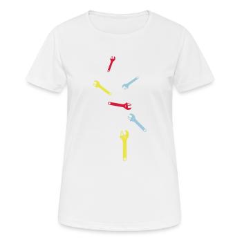 Wrench Icon - Women's Breathable T-Shirt - white - Front - AI Model Female 172 dark (172cm)