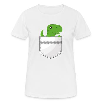 Dino de poche - T-shirt respirant Femme - blanc - Devant - AI Model Female 172 dark (172cm)