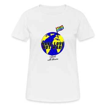 Make Love not War! - Frauen T-Shirt atmungsaktiv - Weiß - Vorne - AI Model Female 172 dark (172cm)