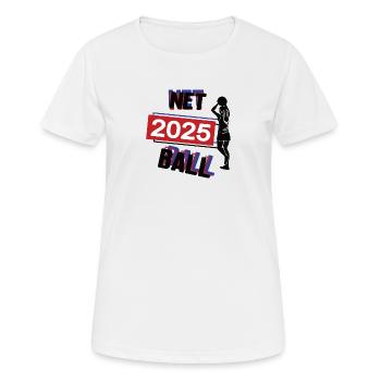 Netball Spielerin Team Turnier Mannschaft 2025 - Frauen T-Shirt atmungsaktiv - Weiß - Vorne - AI Model Female 172 dark (172cm)