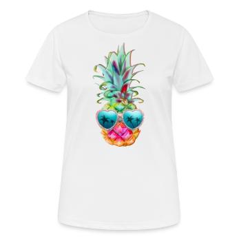 ananas avec lunettes de soleil- ananas et lunettes - T-shirt respirant Femme - blanc - Devant - AI Model Female 172 dark (172cm)