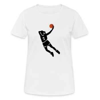 Basketball slam dunk - Women's Breathable T-Shirt - white - Front - AI Model Female 172 dark (172cm)