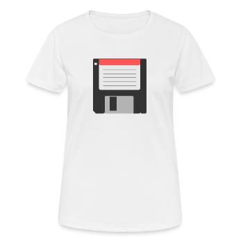 Disquette gris gris disque 3 5 - T-shirt respirant Femme - blanc - Devant - AI Model Female 172 dark (172cm)
