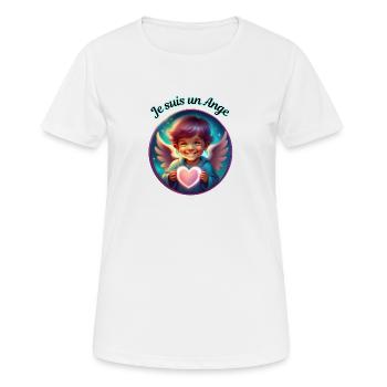 Ich bin ein Engel - Frauen T-Shirt atmungsaktiv - Weiß - Vorne - AI Model Female 172 dark (172cm)