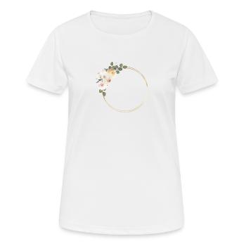 Spring Floral Circle customizable - Women's Breathable T-Shirt - white - Front - AI Model Female 172 dark (172cm)