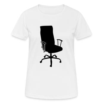 Office Chair - Women's Breathable T-Shirt - white - Front - AI Model Female 172 dark (172cm)