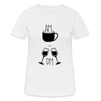 Kaffee und Wein AM / PM - Women's Breathable T-Shirt - white - Front - AI Model Female 172 dark (172cm)