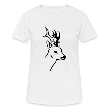 Chevreuil - T-shirt respirant Femme - blanc - Devant - AI Model Female 172 dark (172cm)