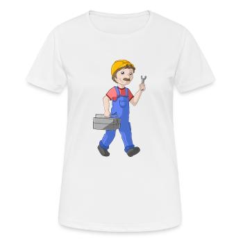 Comic Handwerker - Frauen T-Shirt atmungsaktiv - Weiß - Vorne - AI Model Female 172 dark (172cm)