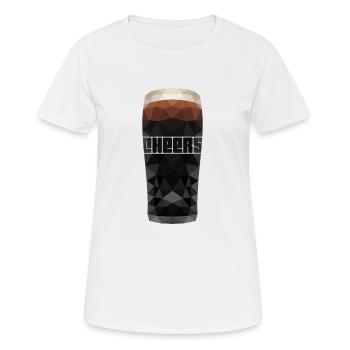 Low Polygon -Stout Cheers- - Frauen T-Shirt atmungsaktiv - Weiß - Vorne - AI Model Female 172 dark (172cm)