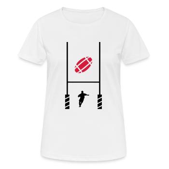 essai rugby 2 - T-shirt respirant Femme - blanc - Devant - AI Model Female 172 dark (172cm)