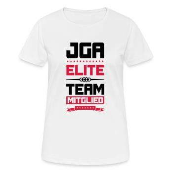 jga elite team - Frauen T-Shirt atmungsaktiv - Weiß - Vorne - AI Model Female 172 dark (172cm)