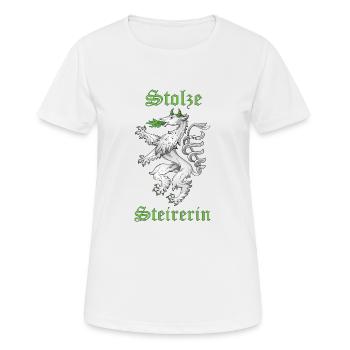 Stolze Steirerin - Frauen T-Shirt atmungsaktiv - Weiß - Vorne - AI Model Female 172 dark (172cm)