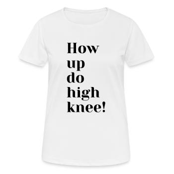 comment faire un genou haut - T-shirt respirant Femme - blanc - Devant - AI Model Female 172 dark (172cm)