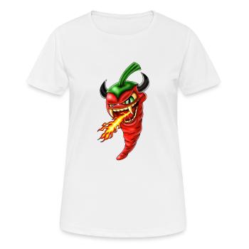 Chilli devil - Frauen T-Shirt atmungsaktiv - Weiß - Vorne - AI Model Female 172 dark (172cm)