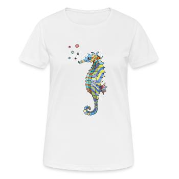 hippocampe - T-shirt respirant Femme - blanc - Devant - AI Model Female 172 dark (172cm)