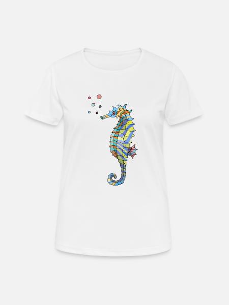 Seepferdchen - Frauen T-Shirt atmungsaktiv - Weiß