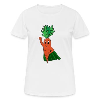 Möhre Superfood Vegan regional Alleskönner - Frauen T-Shirt atmungsaktiv - Weiß - Vorne - AI Model Female 172 dark (172cm)